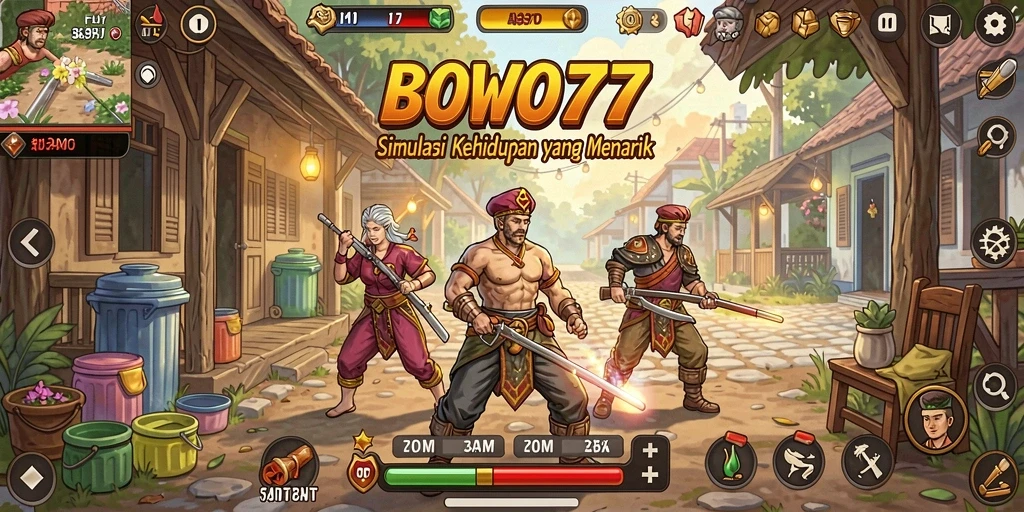 Gameplay BOWO77 yang realistis dengan berbagai aktivitas menyenangkan.