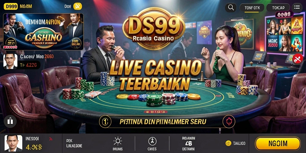 Screenshot menampilkan pengalaman bermain Live Casino yang mendebarkan di DS99.