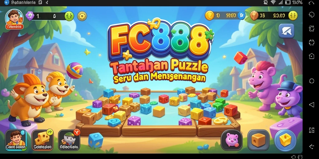 Tampilan gameplay FC888 dengan berbagai tantangan Puzzle menarik.