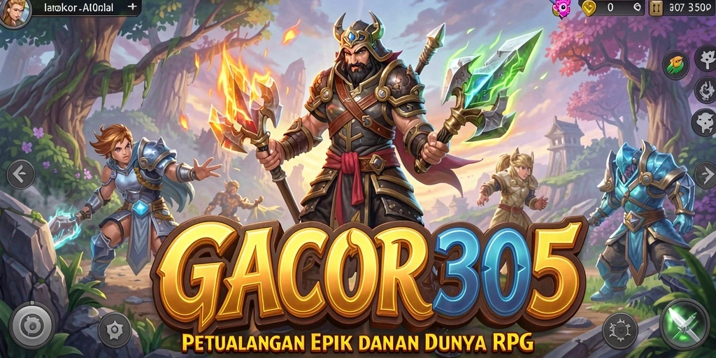 Gameplay menarik di GACOR305 menampilkan pertarungan dan eksplorasi dunia RPG.