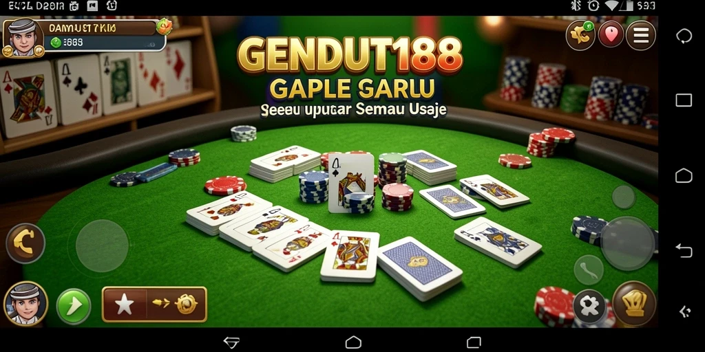 Tampilan utama GENDUT188 dengan gameplay Gaple yang menantang.