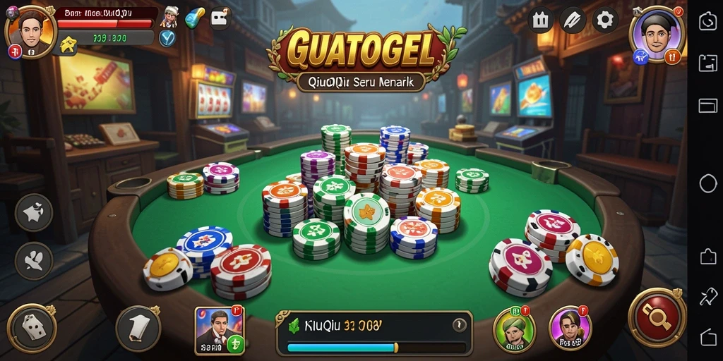 Tampilan gameplay GUATOGEL yang menampilkan suasana QiuQiu.