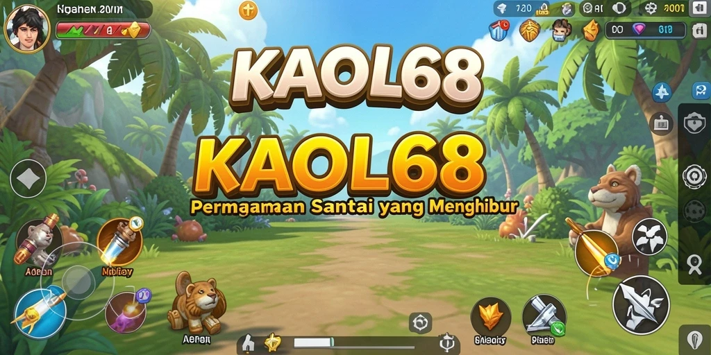 Tangkapan layar utama KAOL68 menunjukkan gameplay yang penuh warna dan santai.