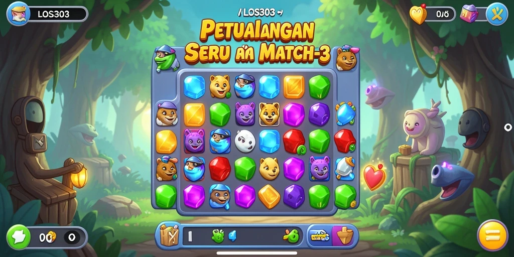 Tangkapan layar dari permainan Match-3 yang seru.