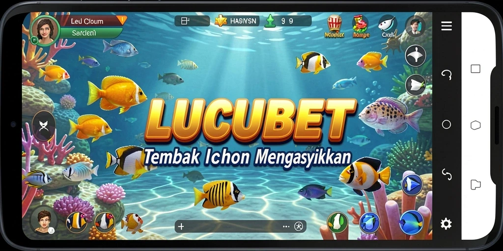 Tampilan gameplay LUCUBET yang seru saat menangkap ikan.