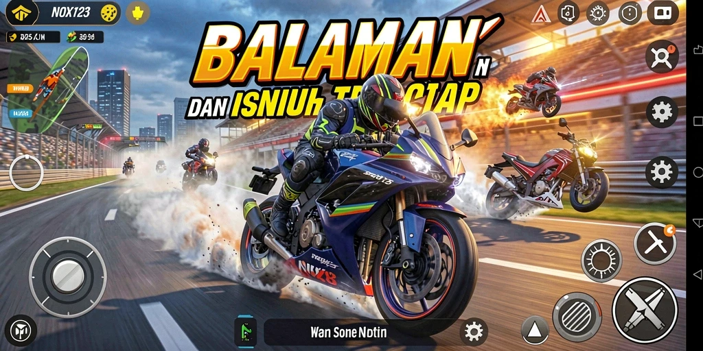 Gameplay seru dan mendebarkan dalam balapan motor.