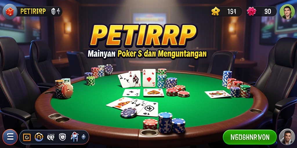 Screenshot gameplay PETIRRP yang menampilkan aksi seru dalam permainan Poker.