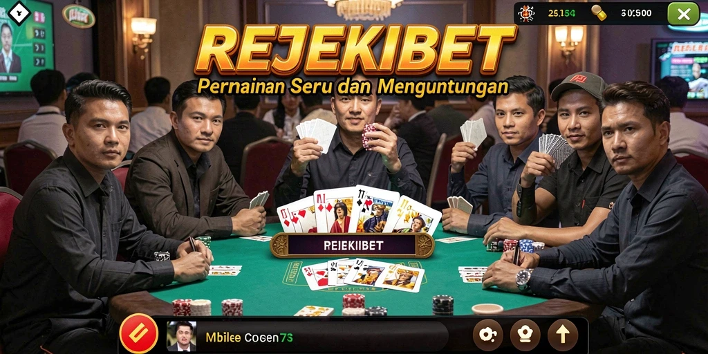 Tampilan gameplay seru saat bermain poker di REJEKIBET.