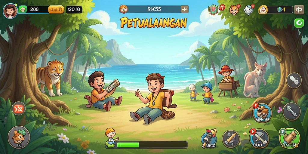 Tampilan gameplay RK55 yang menawan dan santai saat dimainkan.