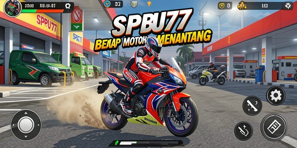 Gameplay seru dalam balapan motor SPBU77