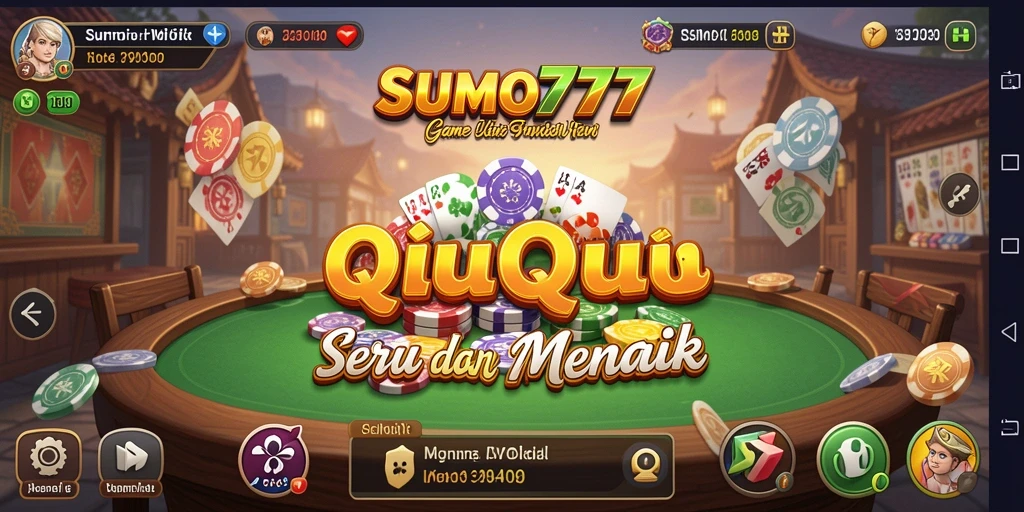 Screenshot gameplay SUMO777 yang menampilkan aksi seru QiuQiu.