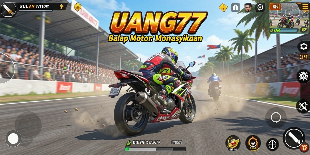 Gameplay seru UANG77 dengan grafis balap motor yang menakjubkan.
