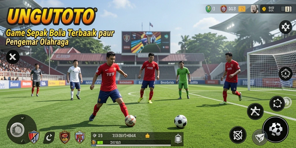 Tampilan mendebarkan dari gameplay sepak bola UNGUTOTO.