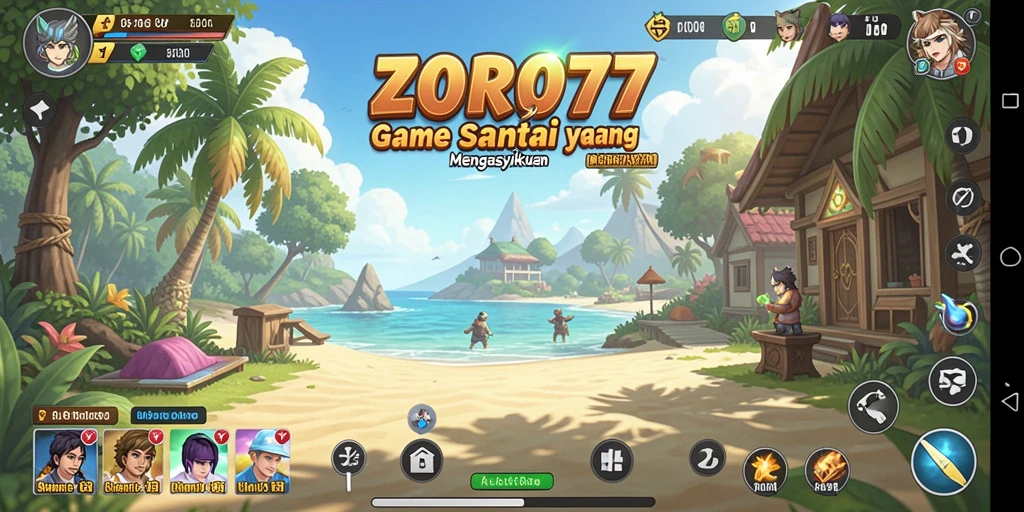 Gameplay ZORO77 yang seru dan penuh warna.